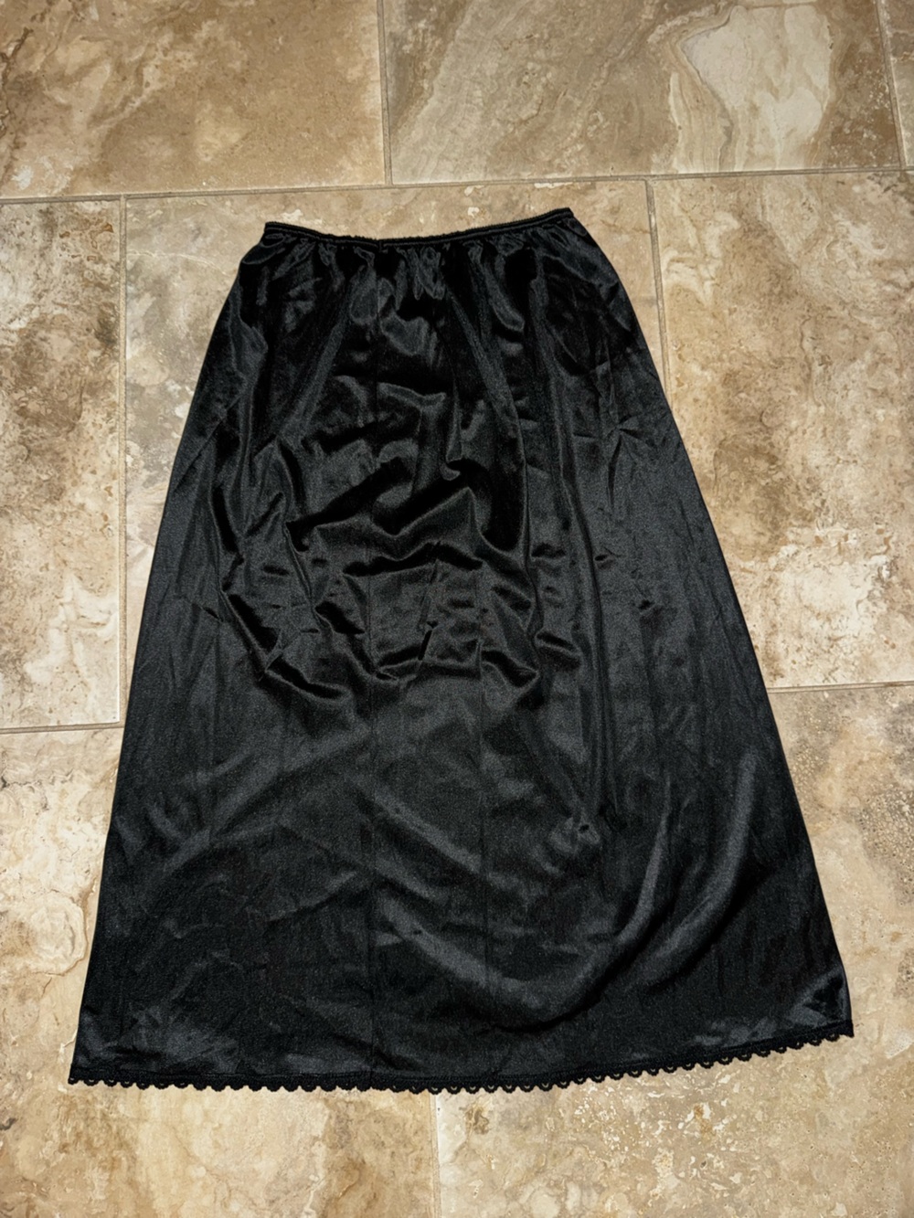 90s Vintage Warner's Black Slip Skirt